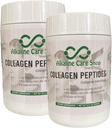 Soins Alcalins Hydrolysed Collagen Peptides pour femmes et hommes , poudre de collagène multi-type non aromatisée pour cheveux, os, peau, ongles et articulations , 10g Collagen Peptides par service , Set de 2 , 21Oz (600g)