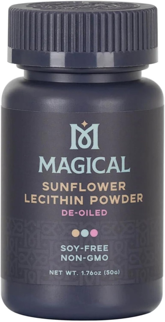 MAGICAL BUTTER Sunflower Lécithine en poudre – Sans soja, sans OGM, beurre végétalien et casher et stabilisant à l'huile pour cuisson et cuisson, 1,76 oz