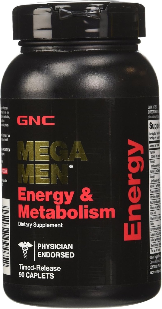 GNC Mega Men Supplément énergie et métabolisme, 90 Compte