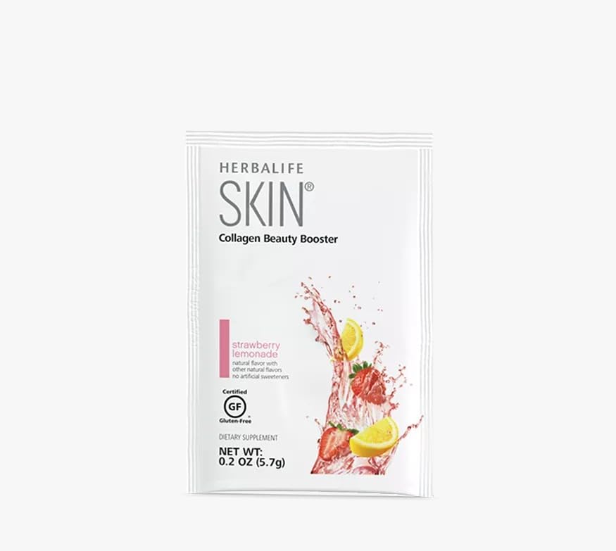 Herbalife Skin Lémonade aux fraises 30 Packets (5,7G) Skin Collagen Beauty Booster: Pas d'arôme artificiel, pas d'édulcorants artificiels, sans gluten