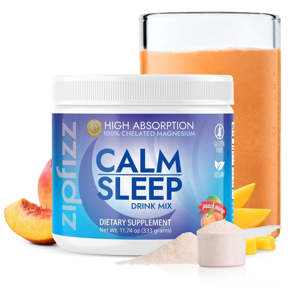 Zipfizz Supplément nuit calme et sommeil en poudre, pêche mango, 12.3 oz (30-60 portions)