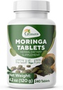 Grenera Moringa Comprimés 240 nos, Supplément à base de plantes Malunggay non enrobé, Pas de revêtement chimique, Superfood vert, Lab testé pour la pureté