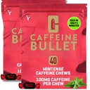 Caffeine Bullet Menthe Energy Chews *80 – Plus rapide que les gels, les comprimés et la Gum. 100mg par service - Sport Science pour la course, le cyclisme, les jeux et la pré-entraînement Endurance Kick.