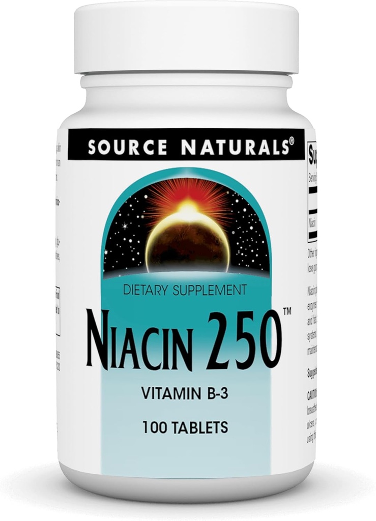 Source Naturelles Niacine 250 Comprimé, 100 Nombre