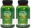 Irwin Naturals Immuno-Shield - 100 Softgels liquides, pack de 2 - Bien-être toute saison pour le système de défense naturelle du corps - 32 Total des services