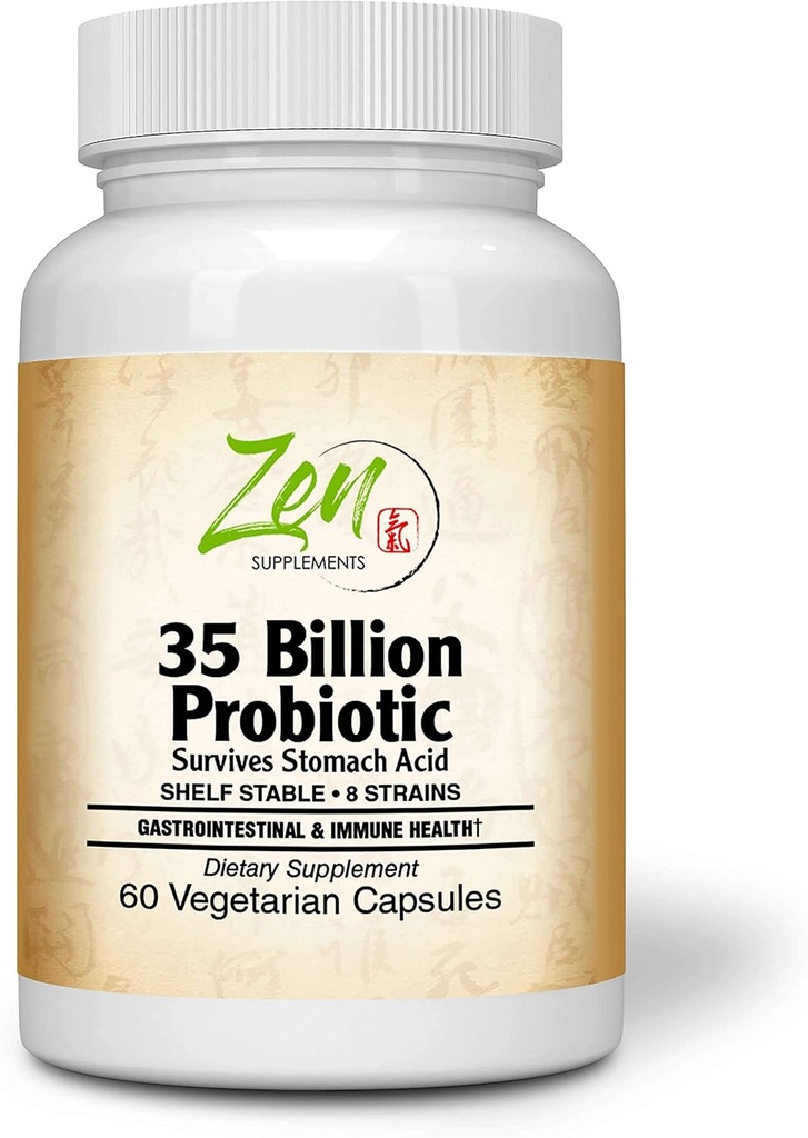 35 milliards d'UFC probiotique avec 8 souches 60-Vegcaps - Technologie de libération durable, acide stomach résistant, plateau stable - Soutien pour la digestion saine et l'écologie intestinale favorable Flore intestinale