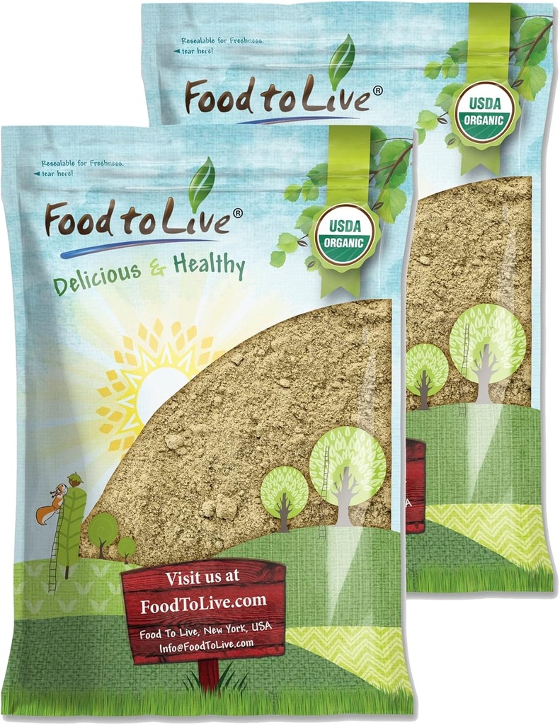 Alimentation en poudre de protéines de chanvre biologique, 16 livres — 50% de protéines, non OGM, casher, non irradié, pur, végétalien superfood, riche en fer et fibre