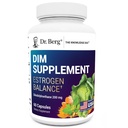 Dr Berg DIM Supplément Estrogen Balance - Supplément d'estrogène original pour les femmes avec Diindolylméthane pour les symptômes menstruels et le soulagement de la ménopause et le poivre noir pour l'absorption améliorée - 60 capsules