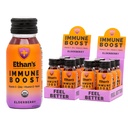 Ethan's Organic Imune Boost Shots, Arôme de Elderberry. Je me sens mieux. Soutien immunitaire, fait avec de vrais fruits, vitamine C, vitamine D, Reishi, zinc, sans sucre ajouté (12 Pack de 2oz Shops)