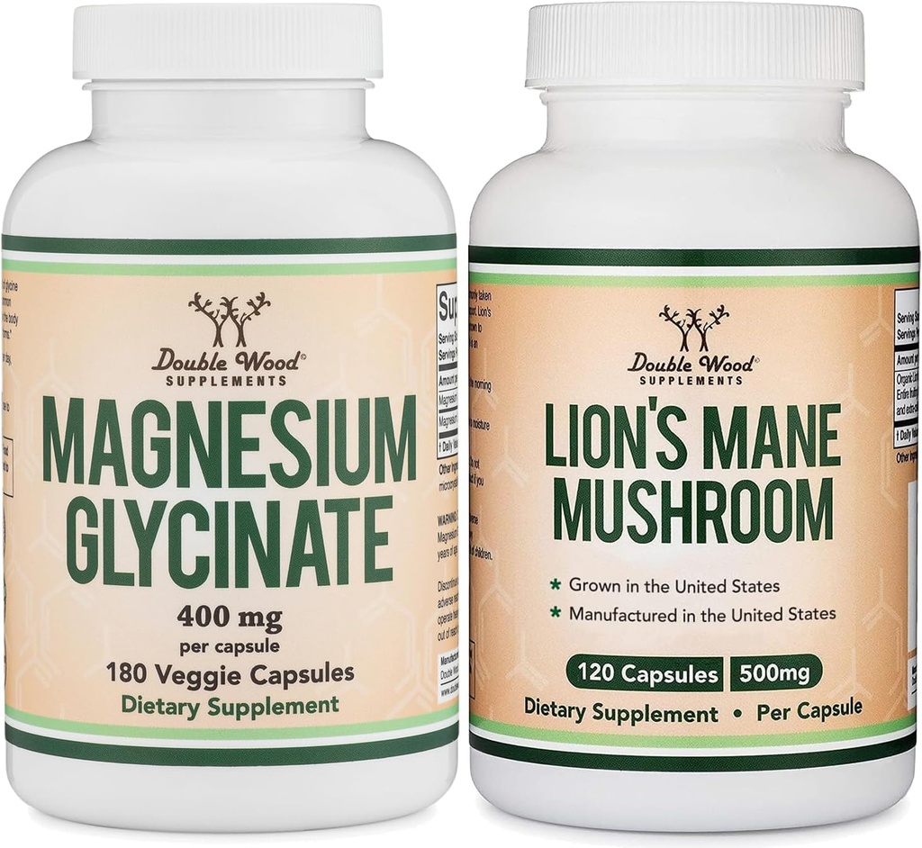 Wellness Support Duo – Magnésium Glycinate et Lion pour soutenir la santé globale et la cognition