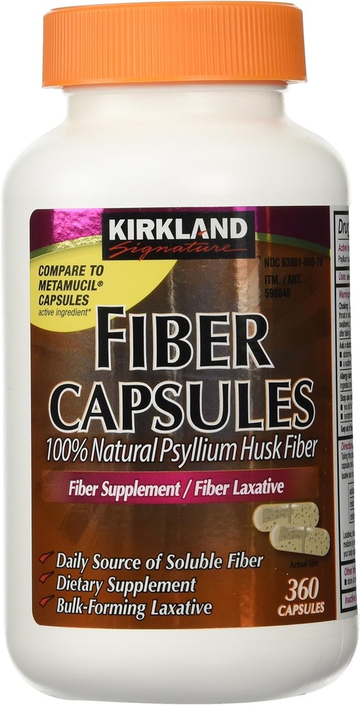 Kirkland Signature Kirkland Capsules de fibre, 2 boîtes (360 capsules chacune)