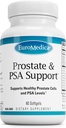 Soutien Prostate et PSA d'EuroMedica - Supplément diététique pour le soutien de la prostate et de l'équilibre hormonal sain - Supplément à base de plantes avec Curcumine, huile essentielle curcuma et extrait de graines de raisin - 60 Softgels