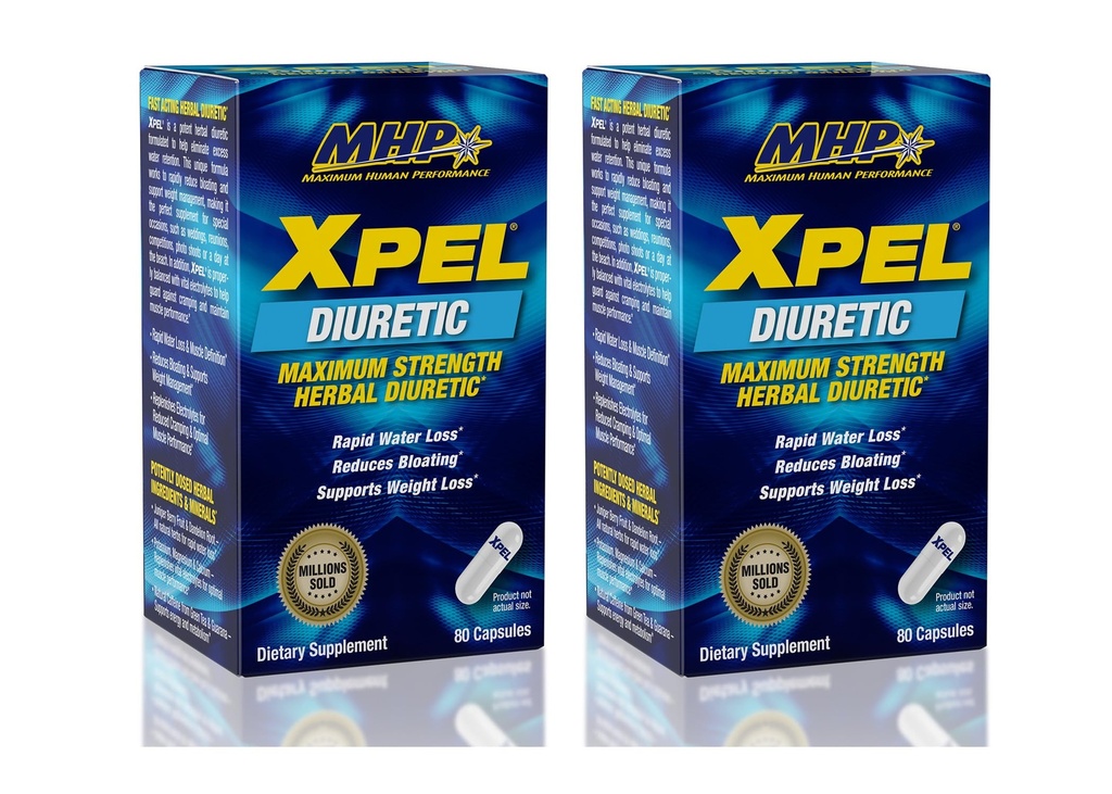 MHP Xpel Capsules diurétiques à concentration maximale, 80 Compte (paquet de 2) (paquet de mai Vary)