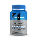 Un jour Hommes 50+ Multivitamines, Supplément avec A, C, D, E et Zinc pour la santé immunitaire*, Calcium et plus, 100 comprimés