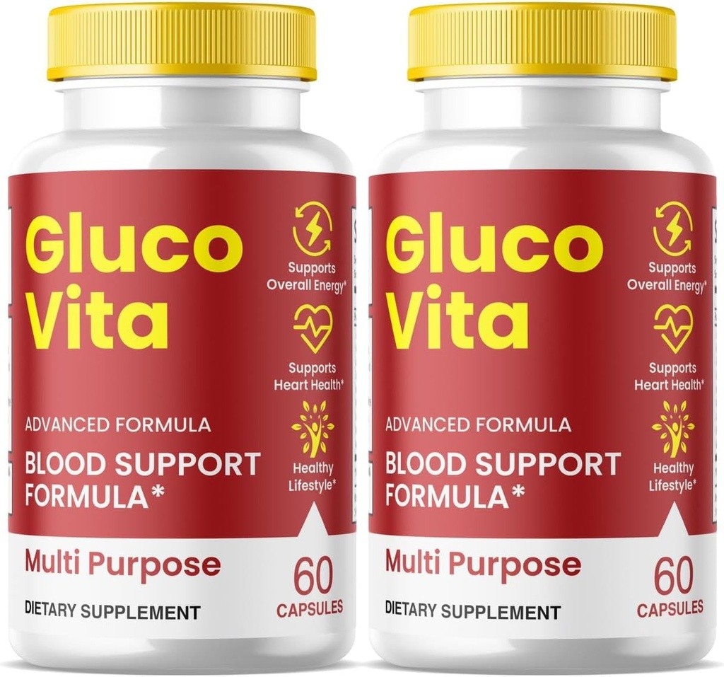 SPRESSO (2 boîtes) GlucoVita Capsules, GlucoVita Blood Support Capsules, Support tout naturel pour le bien-être général, GlucoVita Capsules Review (120 capsules)