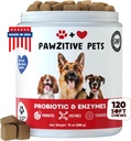 Probiotics, Soft Chews - Enzymes - Santé digestive pour les chiens - Probiotic Chewables for Gut Health & Imune Support Supplément - Soutien digestif