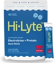 Hi-Lyte Electrolytes + Protéines Quick Sticks Crisp Apple, 16 portions - Sodium, Potassium, Protéines de lactosérum - Keto Friendly - 5g Protéines, Pas de sucre
