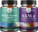 Bundle of Advanced Cerveau Complement for Memory & Focus - Vitamines pour les adultes de tous les âges et Sam-E 200mg Mood Support Supplément - S-Adenosyl Methionine for Natural Relaxing Mood Boost Cerveau Support