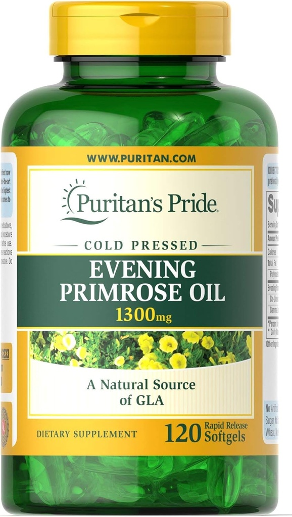 Puritan's Pride Huile de Primrose du soir 1300 mg Softgels, 120 Compte