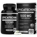 Extrait d'épicatéchine 500mg par portion (60 Capsules) Inhibiteur de la myostétine, bloqueur de la myostétine pour le muscle maigre, l'oxyde nitrique, la stamina et l'endurance – non OGM, supplément végétalien et tiers testé