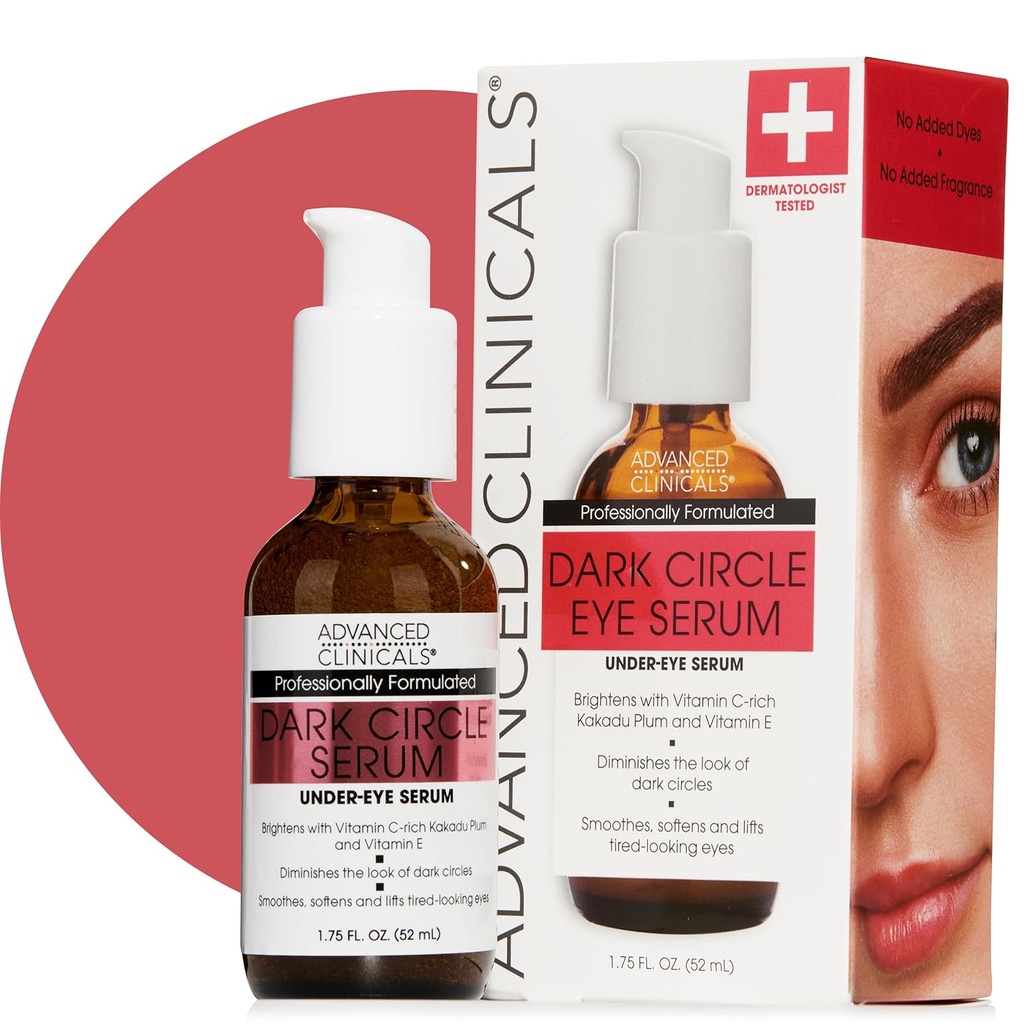 Cliniques avancées Cercle foncé Caféine sous les yeux Sérum pour visage avec hydratant d'acide hyaluronique + peptides