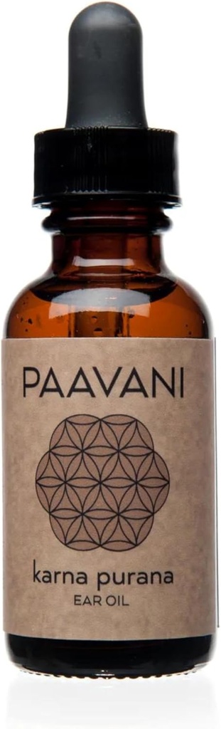 PAAVANI Huile d'oreille Ayurveda - Fabriqué aux États-Unis - Gouttes d'oreilles ayurvédiques - Oreilles démangeaisons et soulagement de l'oreille - 100% biologique, 1 oz