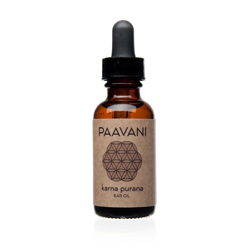 PAAVANI Huile d'oreille Ayurveda - Fabriqué aux États-Unis - Gouttes d'oreilles ayurvédiques - Oreilles démangeaisons et soulagement de l'oreille - 100% biologique, 1 oz