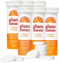 Glucochews comprimés de glucose orange – 60 comprimés (10 par tube, 6 tubes de poche) – 3,8g Glucose à action rapide chacun – stimule l'énergie et le sucre sanguin – sans gluten, sans gras, sans caféine