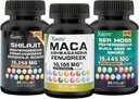 Bundle of Sea Moss,Shilajit,Maca, Black Seed Oil, Ashwagandha, Ginger, Shilajit, Rhodiola Rosea, Panax Ginseng, Maca Root, Fenugreek, Trifibranol100X,All in one Supplements (1 Pack)