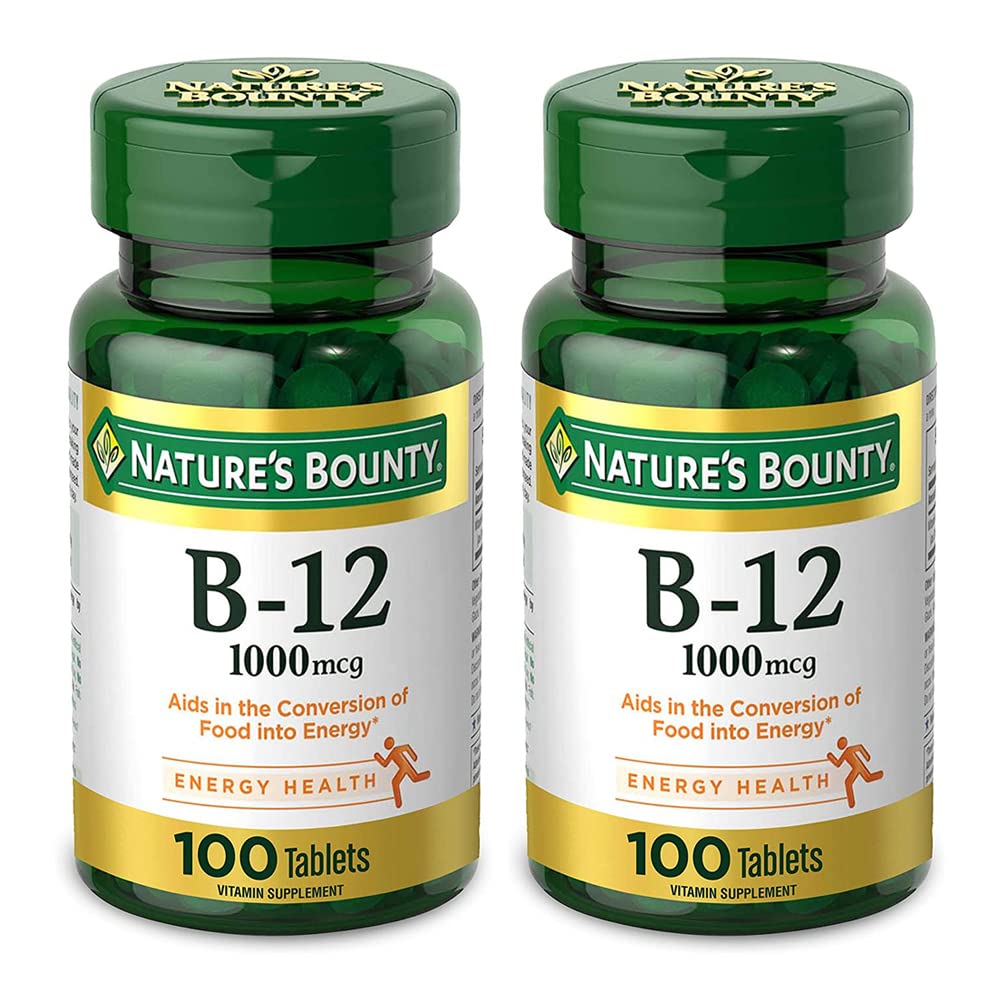 Vitamine naturelle B12, 1000mcg, 100 comprimés (paquet de 2)