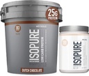 Poudre de protéines isopure à faible teneur en glucides avec poudre de créatine 500g Poudre de protéines non aromatisée, amicale aux Keto, Isolée 100 % de protéines de lactosérum, Saveur de protéines: chocolat hollandais, 7,5 Livres