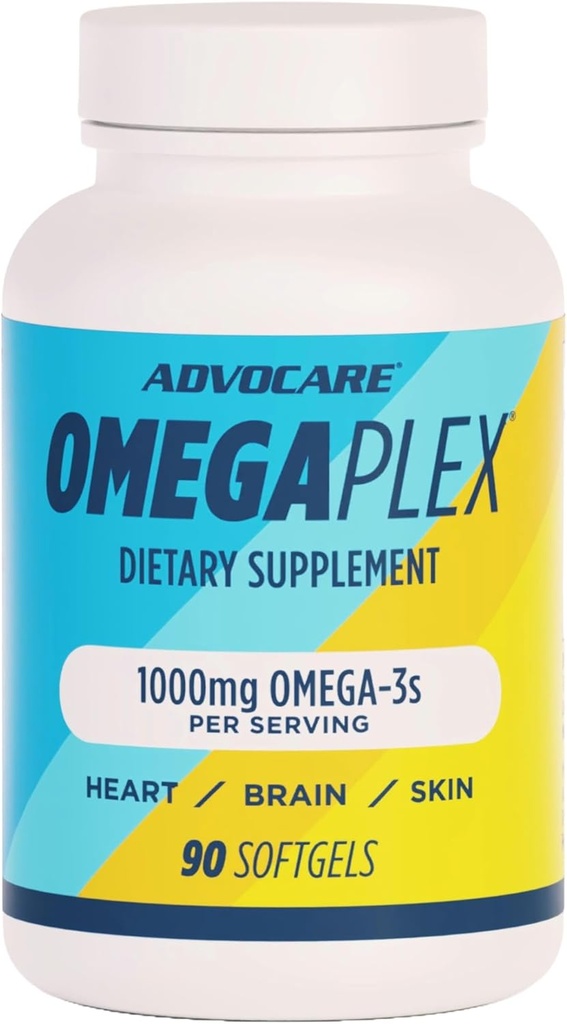 AdvoCare complément alimentaire Omegaplex - supplément Omega 3 avec DHA & EPA - Acide gras essentiel pour soutenir l'immunité, le métabolisme et la santé cardiaque* - Aide la peau, les ongles et les cheveux sains - 90 Softgels