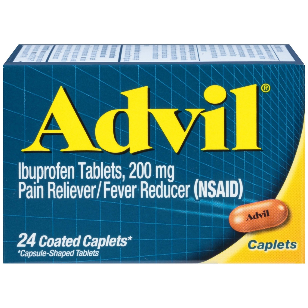Caplets enduits advil analgésiques et Ibuprofène réducteur de fièvre 200mg, 24 Compte