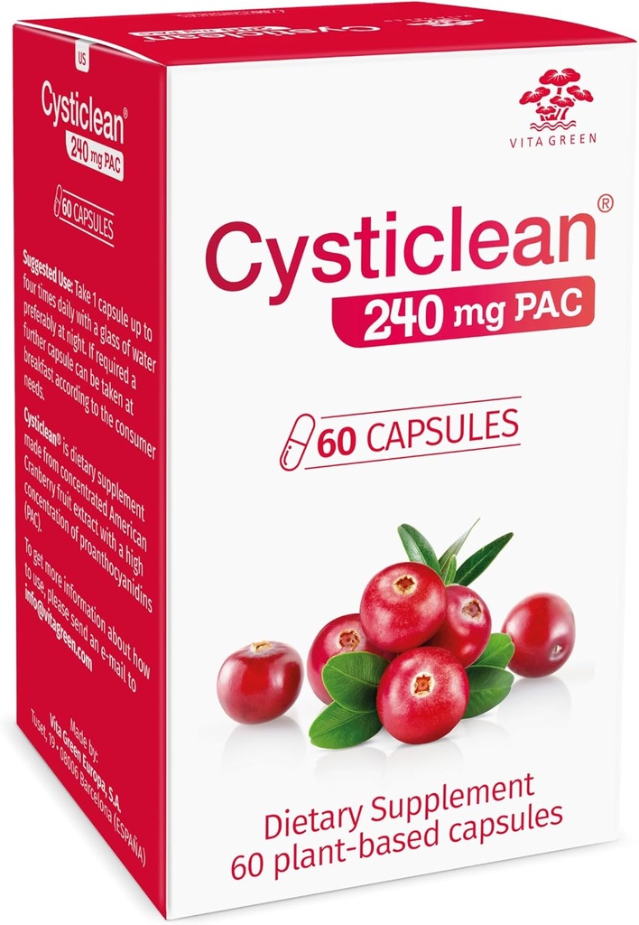 Supplément Cystiglean Cranberry PAC – 240 mg PAC, sans sucre – Soutien des infections urinaires – pilules de canneberge les plus efficaces pour la cystite et le soulagement de la cystite interstitielle