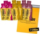 Gels d'énergie bio Stinger au miel – Pack de variétés avec Sticker – 12 Compte – 4 de chaque saveur – Source d'énergie pour toute activité – grenade d'açai, smoothie or et fruits