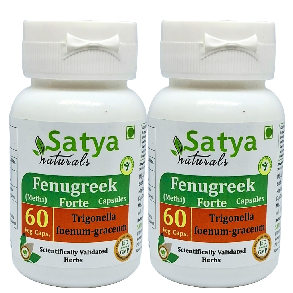 Fenugreek Forte Capsules 500 mg. 60 Gél. Capsules (Trigonella Foenum Graceum) Extraits Capsules pour hommes et femmes.