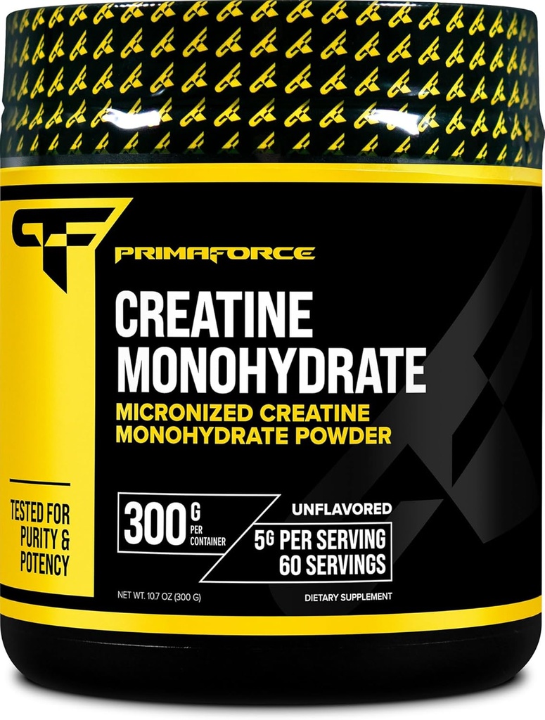 Primaforce Poudre monohydratée de créatine, 300 grammes - Micronisé, sans gluten, non-OGM