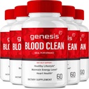 Genesis Blood Clean Capsules - Supplément de formule avancé pour la force maximale - Nettoyant de vaisseaux sanguins naturels, GenesisBlood Clean Pills, GenesisBloodClean Pastillas Reviews (5 Pack)