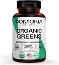 Pomona Wellness Super Greens Supplément, plein de vitamines et minéraux super-alimentaires, fruits et légumes, vert poudre pour le bloom et la digestion, Gut Health, USDA biologique, non-OGM, 120 comprimés