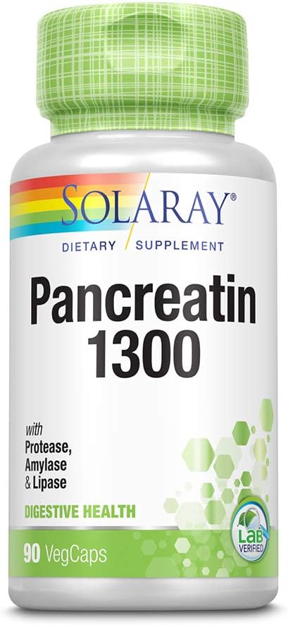 Pancréatine 1300 Solaray 90 Caps, 2 Pack