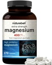 NatureBell Magnésium Glycinate 400mg Elemental, 270 Capsules.100% Chélaté pour une absorption élevée.