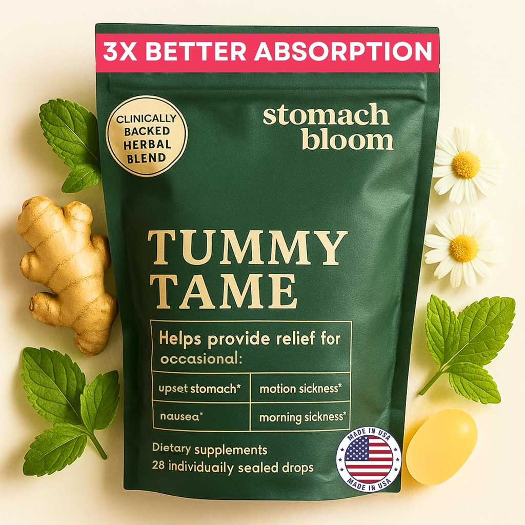 Gingembre à action rapide pour le soulagement des nausées.Relief à base de plantes pour la grossesse Nausées et maladie du matin et du mouvement.