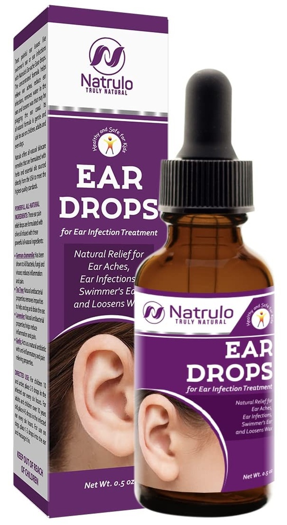 gouttes d'oreille naturelles pour l'infection à oreille – Earrops homéopathiques pour les adultes, les enfants, les bébés et les animaux de compagnie – Soulage les douleurs d'oreille, l'oreille de Swimmer, et la cire de Loosens – Santé de l'oreille sans danger pour les enfants fabriqués aux États-Unis