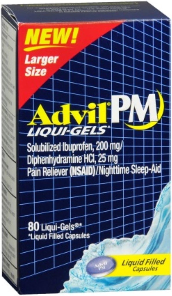 Advil PM Ibuprofène 200 mg Liqui-Gels 80 ea (paquet de 9)