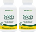 NaturesPlus Flaveur de baies rouges à croquer et exotiques pour adultes - 90 comprimés, paquet de 2 - Multivitamines et suppléments minéraux - Végétarien, sans gluten - 180 portions totales