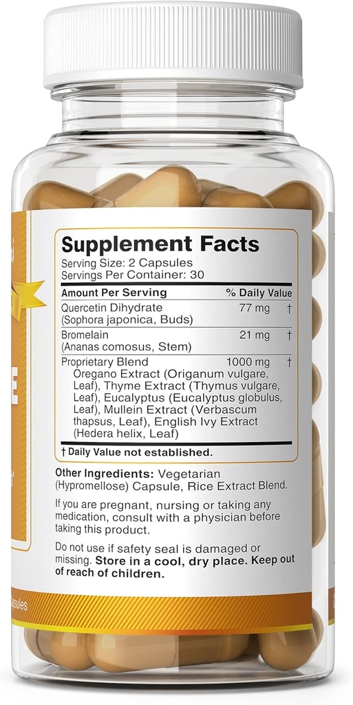 Bernard Jensen's Breathe Now Supplément: favorise les sinus respiratoires et les poumons Propriétés et bien-être de la santé 60 Capsules
