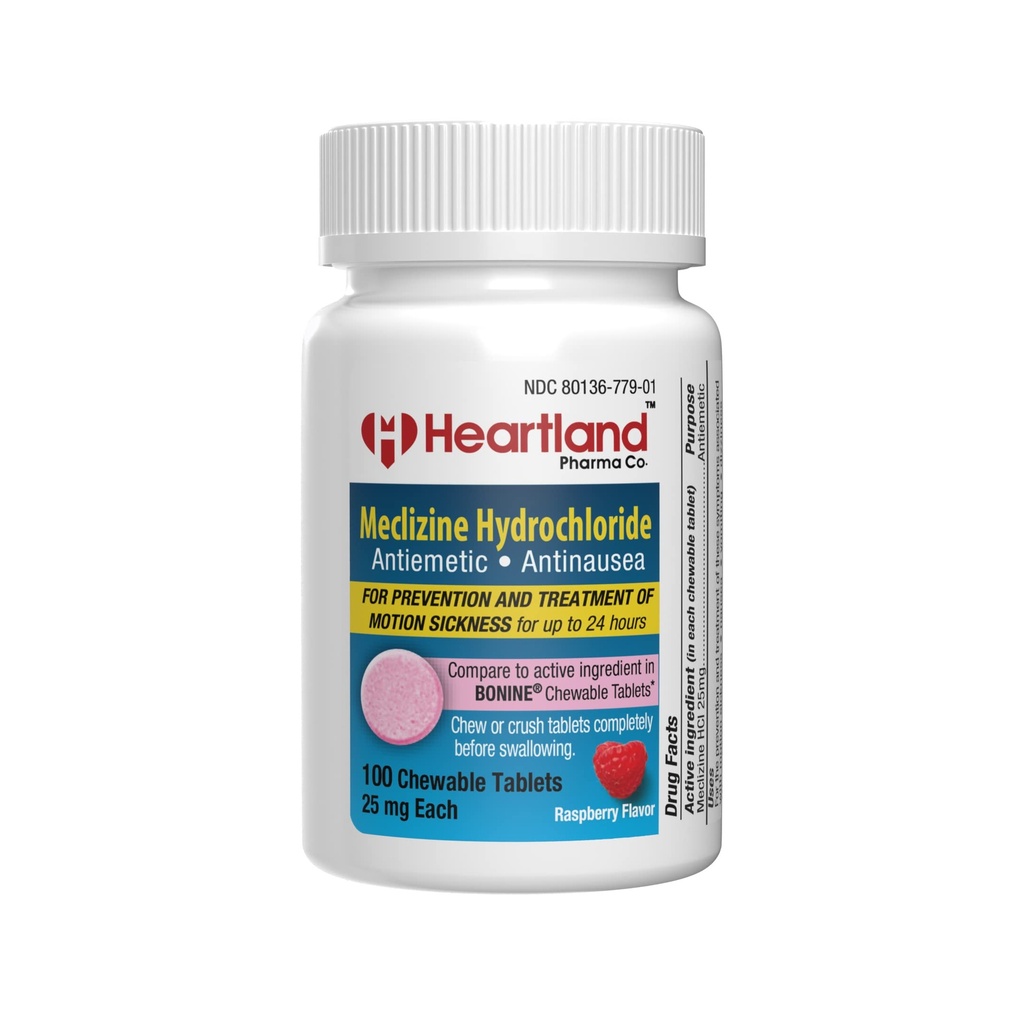Meclizine Chewable 25mg ,00 Voyage & Motion Maladie Médecine Comprimé Aide à prévenir Nausées, Vomissements et étourdissements causés par le mouvement Maladie Comprimés ,00 USA Fabricant 100 Compte