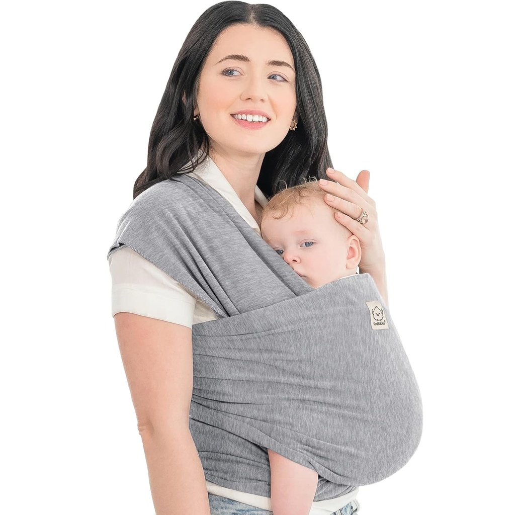 KeaBabies Baby Wrap Carrier - Tout en 1 porte-bébé original nouveau-né à l'écharpe de tout-petit, facile à porter, collage mains libres, léger, respirant enveloppes pour bébé (Gris classique)