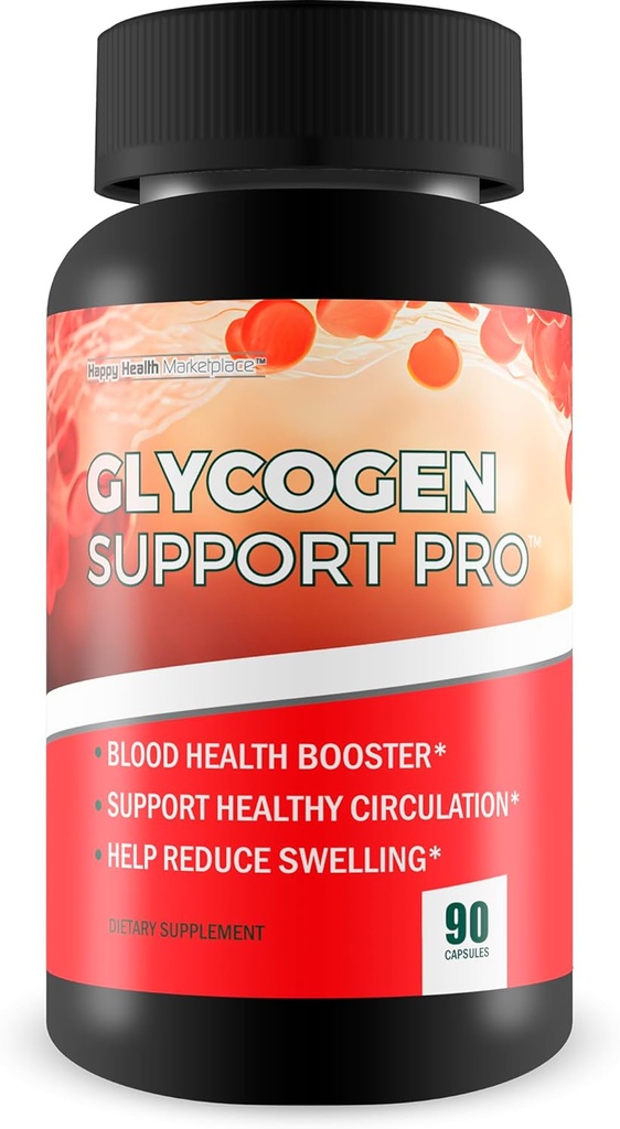 Glycogen Support Pro - Notre meilleur pancréas de soutien antioxydant sang santé suppléments de circulation du sang - supplément de sang W/Magnésium curcuma vitamine D vitamine C D Zinc bilan sanguin booster