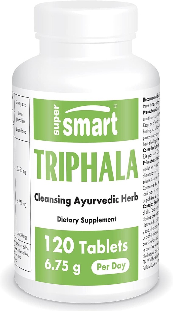 Supersmart - Triphala 6,75 g Par service - avec Amla, Behada et Harada - Nettoyeur interne pour la digestion - Supplément de détox naturel